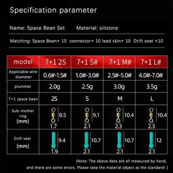 Коробчатый набор Space Beans из 10 штук, 7+1 силиконовых Space Beans, 8 колец в форме Space Beans Combo Kit рыболовное снаряжение