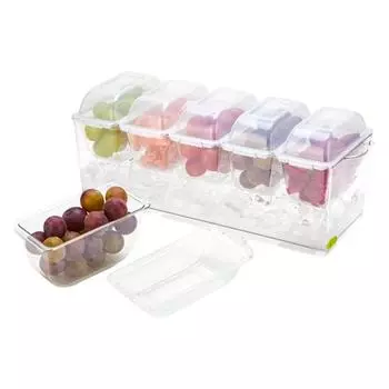 Коробка Crisper с 5 отделениями, органайзер для охлажденных приправ и фруктового салата A