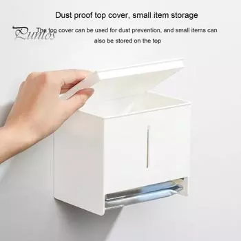 Коробка-держатель для салфеток. Современный настенный немаркирующий клей. Легко устанавливается. Водонепроницаемая прозрачная крышка коробки для салфеток.