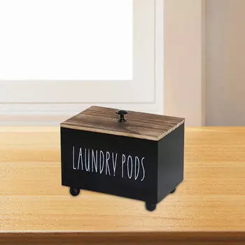 Коробка-диспенсер для тампонов в ванной с крышкой, деревянный органайзер для женщин чёрный