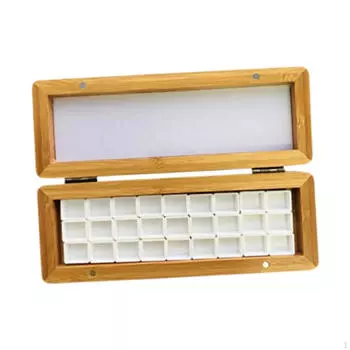 Коробка для акварельных красок пустая палитра для рисования портативная 24 Grids_Walnut