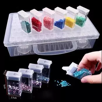 Коробка для алмазной живописи, инструмент для хранения, 6/12/24/42/64, бутылка, контейнер для бисера, стразы, вышивка, коробка для хранения хрустальных бусин, аксессуары