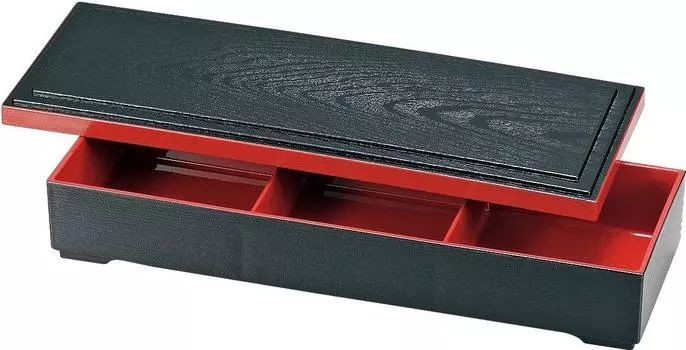 Коробка для бэнто Masakazu Shokado, длинная, квадратная, внутренняя часть Shokado, цвет ярко-красный, W38 72583, размер 12,0, приблизительный. Д13,7 В6,5см