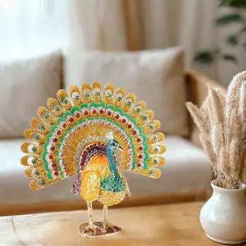 Коробка для безделушек с павлином, уникальная статуя, коллекционная фигурка-органайзер для ювелирных изделий