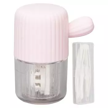 Коробка для чистки контактных линз портативная ручная мойка мини-футляр для ежедневного использования розовый розовый
