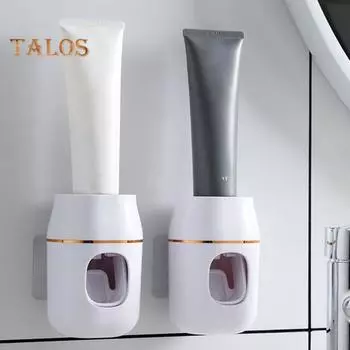 Коробка для дозатора зубной пасты Самоклеящаяся зубная паста Удобный практичный прочный инструмент для выдавливания зубной щетки серый