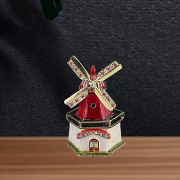 Коробка для хранения безделушек в виде ветряной мельницы, ретро-дизайн, футляр для ювелирных изделий, органайзер для сувенирных фигурок для рабочего стола