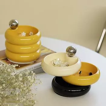 Коробка для хранения, большая емкость, многоразовый пластиковый многофункциональный вращающийся футляр для ювелирных изделий, органайзер, товары для дома белый