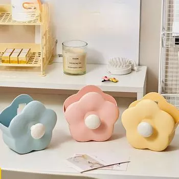 Коробка для хранения цветов, туалетный столик, настольная подставка для кистей для макияжа, расческа, симпатичный держатель для ручек, настенный держатель для ванной комнаты