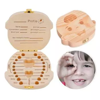 Коробка для хранения детских зубиков для девочек, деревянная коробка-держатель зубной феи, подарок на рождение ребенка, коробка для хранения детских воспоминаний