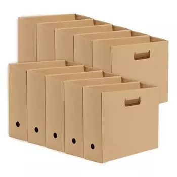 Коробка для хранения файлов Kinstar, крафт-бумага, ширина А4, 10 штук