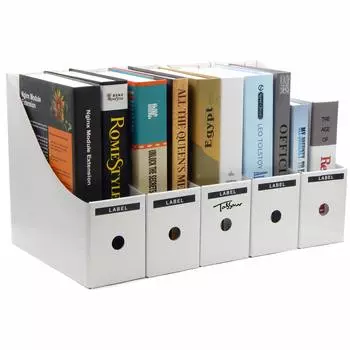 Коробка для хранения файлов TOSSOW A4, подставка для хранения файлов, набор из 5 принадлежностей для домашнего офиса, белый цвет