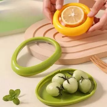 Коробка для хранения фруктов Силиконовая пленка Контейнеры для еды Герметичный мини-холодильник для хранения лука Половина разреза Холодильный органайзер жёлтый