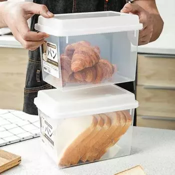 Коробка для хранения хлеба Емкостью 3,4 л. Герметичный контейнер для хлеба для кухонной стойки. Большой держатель для сэндвичей. Хлебница без бисфенола-А с герметичной крышкой. Штабелируемая. чистый