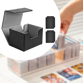 Коробка для хранения игровых карт с разделителями для детей и коллекционных предметов чёрный