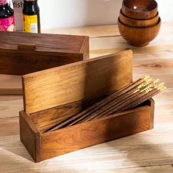 Коробка для хранения из дерева в форме ракушки, прямоугольная шкатулка для украшений, коробки для столовых приборов, футляр для ножей, вилок и палочек для еды, органайзер для украшений, коробки для закусок