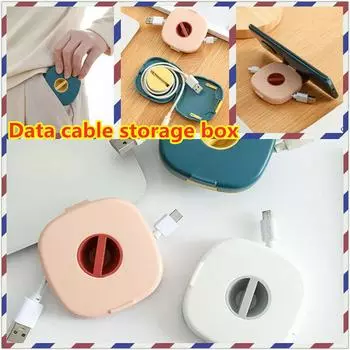 Коробка для хранения кабеля для передачи данных, вращающаяся для портативного портативного кабеля для зарядки наушников One Size синий