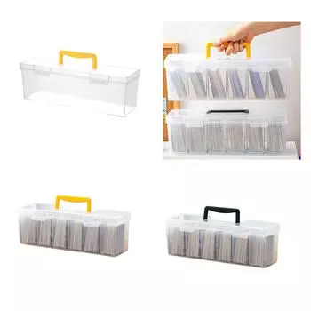 Коробка для хранения коллекционных карт, акриловая коробка для колоды с отдельной коробкой, большой вместительный органайзер для карт, прозрачный контейнер для игровых карт 3