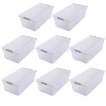 Коробка для хранения комиксов Iris Ohyama, набор из 8 штук, ширина x глубина x высота 23,2 x 45,4 x 14,8 см, белая/прозрачная CMS-23 белый