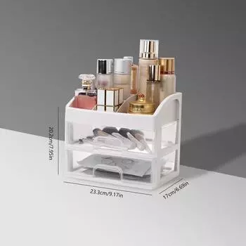 Коробка для хранения косметики, чехол для макияжа, контейнер для ювелирных изделий, органайзер для макияжа, ящики, настольная коробка для хранения, держатель для кистей для макияжа 23.3x17x20.2cm