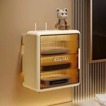 Коробка для хранения маршрутизатораСтеллаж для хранения ТВ-приставкиПодвесная полка для беспроводного маршрутизатора Wi-FiКоробка для хранения настенная розетка Кабель питания Кронштейн зелёный