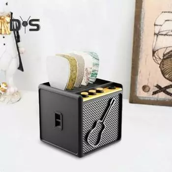 Коробка для хранения медиаторов, 3D-печатный органайзер для медиаторов, чехол в стиле ретро, держатель для медиаторов для усилителей, подарки для гитаристов, музыкантов чёрный