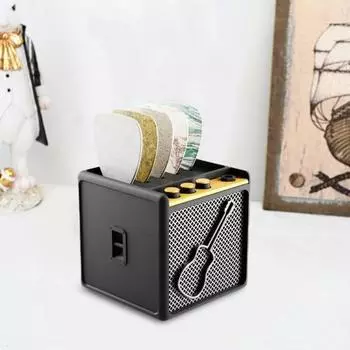 Коробка для хранения медиаторов, 3D-печатный органайзер для медиаторов, чехол в стиле ретро, держатель для медиаторов для усилителей, подарки для гитаристов, музыкантов чёрный