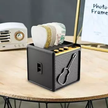 Коробка для хранения медиаторов, 3D-печатный органайзер для медиаторов, чехол в стиле ретро, держатель для медиаторов для усилителей, подарки для гитаристов, музыкантов чёрный