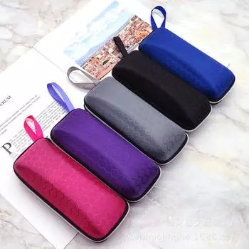 Коробка для хранения очков, жесткий футляр для очков на молнии, переносные футляры, прямоугольная коробка для очков, держатель для очков, держатель для хранения тёмно-синий