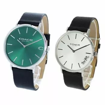 Коробка для хранения парных часов COACH CHARLES PERRY, черная кожа 1460243614503115 Часы [Coach] Мужские Женские [Товар]