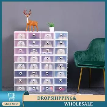 Коробка для хранения Прозрачная Высококачественная Хранилище Общежития Удобные Бытовые Принадлежности Тапочки Кроссовки Хранение Обуви Коробка 2024