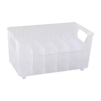 Коробка для хранения с перегородками Органайзер для холодильника Пластиковый органайзер для хранения продуктов Коробки для хранения лент, книг, пакетиков с приправами прозрачный