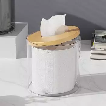 Коробка для хранения салфеток, диспенсер для рулонной бумаги, держатель для туалетной бумаги, настольная коробка для салфеток, контейнеры для салфеток с деревянной крышкой для ванной комнаты CN