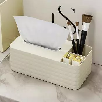 Коробка для хранения салфеток с дистанционным управлением, легкая, роскошная, с узором из нескольких ромбов, для гостиной, функциональная