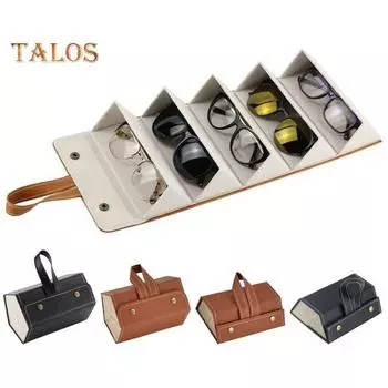 Коробка для хранения солнцезащитных очков Изысканный магазин Износостойкий полезный органайзер для очков с сеткой 3/5 Коробка для путешествий коричневый