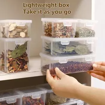 Коробка для хранения специй, герметичная, пыленепроницаемая, прозрачная, кухонная, контейнеры для хранения продуктов, товары для дома S