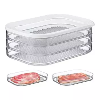 Коробка для хранения свежих продуктов с крышкой из замороженного пластика для кухни, холодильника, специального контейнера для хранения деликатесных мясных продуктов, дропшиппинг