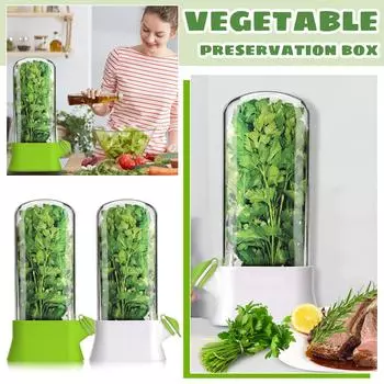 Коробка для хранения трав и овощей, Экологически чистое устройство для сохранения свежести, Креативная чашка для сохранения свежести кориандра One Size белый