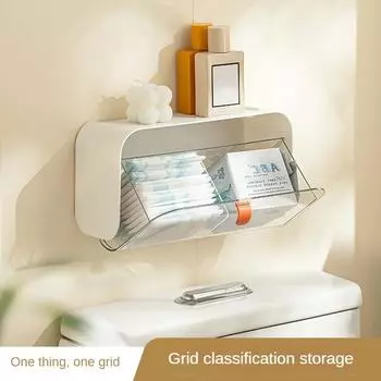 Коробка для хранения туалета, настенные коробки для хранения ватных дисков, пылезащитный органайзер для ванной комнаты, держатель для косметики, помады, ювелирных изделий кофейный