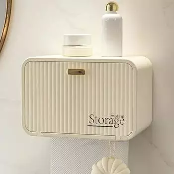 Коробка для хранения туалетной бумаги, настенная, без проколов, чехол для салфеток, пылезащитный чехол для полотенца для лица, съемная коробка для снятия макияжа, хлопковые коробки белый