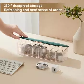 Коробка для хранения USB-кабеля, 8 сеток, прозрачный видимый органайзер для силового кабеля, чехол с пылезащитной крышкой, офисные принадлежности розовый