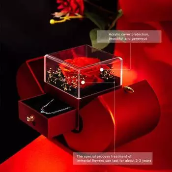 Коробка для хранения ювелирных изделий Элегантный футляр для ожерелья и колец в форме яблока с долговечным мылом Цветочный фестиваль Рождество красный