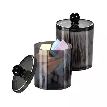 Коробка для хранения ватных палочек, баночка для ванной, подходит для ватных палочек чёрный