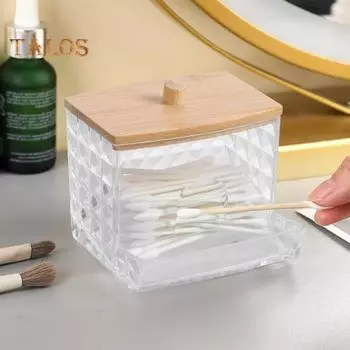 Коробка для хранения ватных палочек, держатель ватных шариков, прозрачный пылезащитный, большой емкости, зубочистки, диспенсер для зубной нити, футляр для хранения A