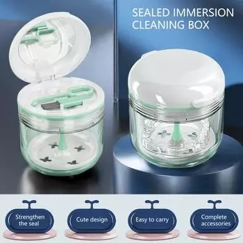 Коробка для хранения зубных протезов, хорошая герметичность, герметичность, несколько аксессуаров, двухслойная коробка для ванны для протезов без утечек, товары для дома синий