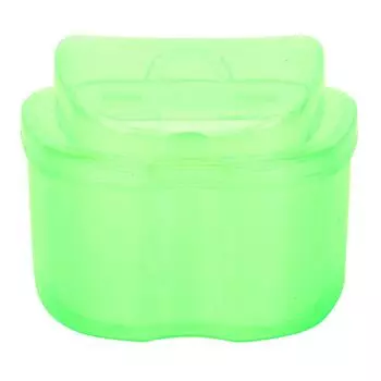 Коробка для хранения зубных протезов, контейнер для замачивания, цветная коробка для хранения искусственных зубов с сетчатым фильтром, зеленый зелёный