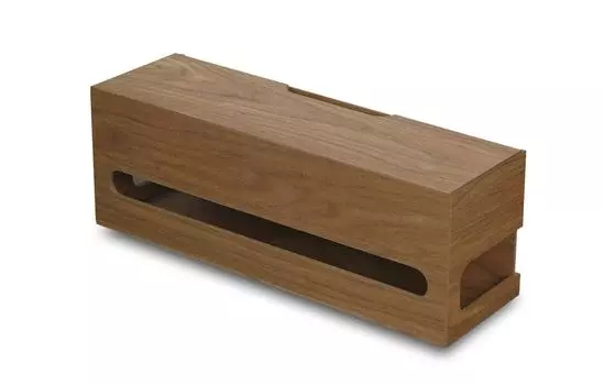 Коробка для кабеля Bosk M BW Brown, скрытая проводка, коробка для хранения кабеля зарядки, большая, сводный ящик для хранения переключателя питания, стильный Tatsunosuke Hashimoto