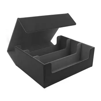 Коробка для карточек 3 ряда, большая емкость, магнитная застежка, чехол для хранения карточек из искусственной кожи для игры чёрный