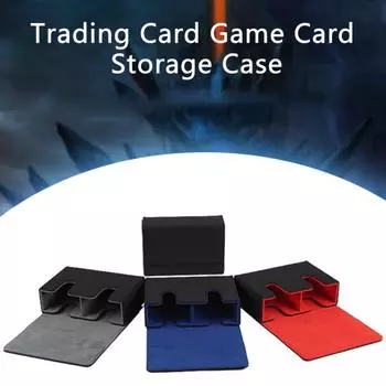 Коробка для карточек Большая вместимость Двойная сетка Отделение Дизайн Нескользящий Пыленепроницаемый Вмещает 120 Карт Портативный Игровые Карты Держатель Коллекционных Карточек для Любителей Игр синий