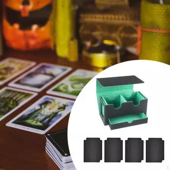 Коробка для колоды карт протектор карт TCG Premium с 4 разделителями игровой держатель Inner Green